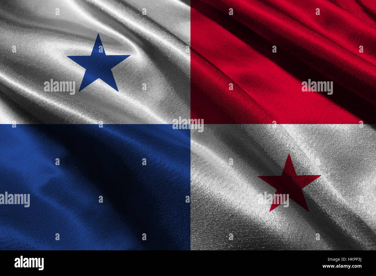 Panama flag 3D illustration symbol. Panama flag Stock Photo