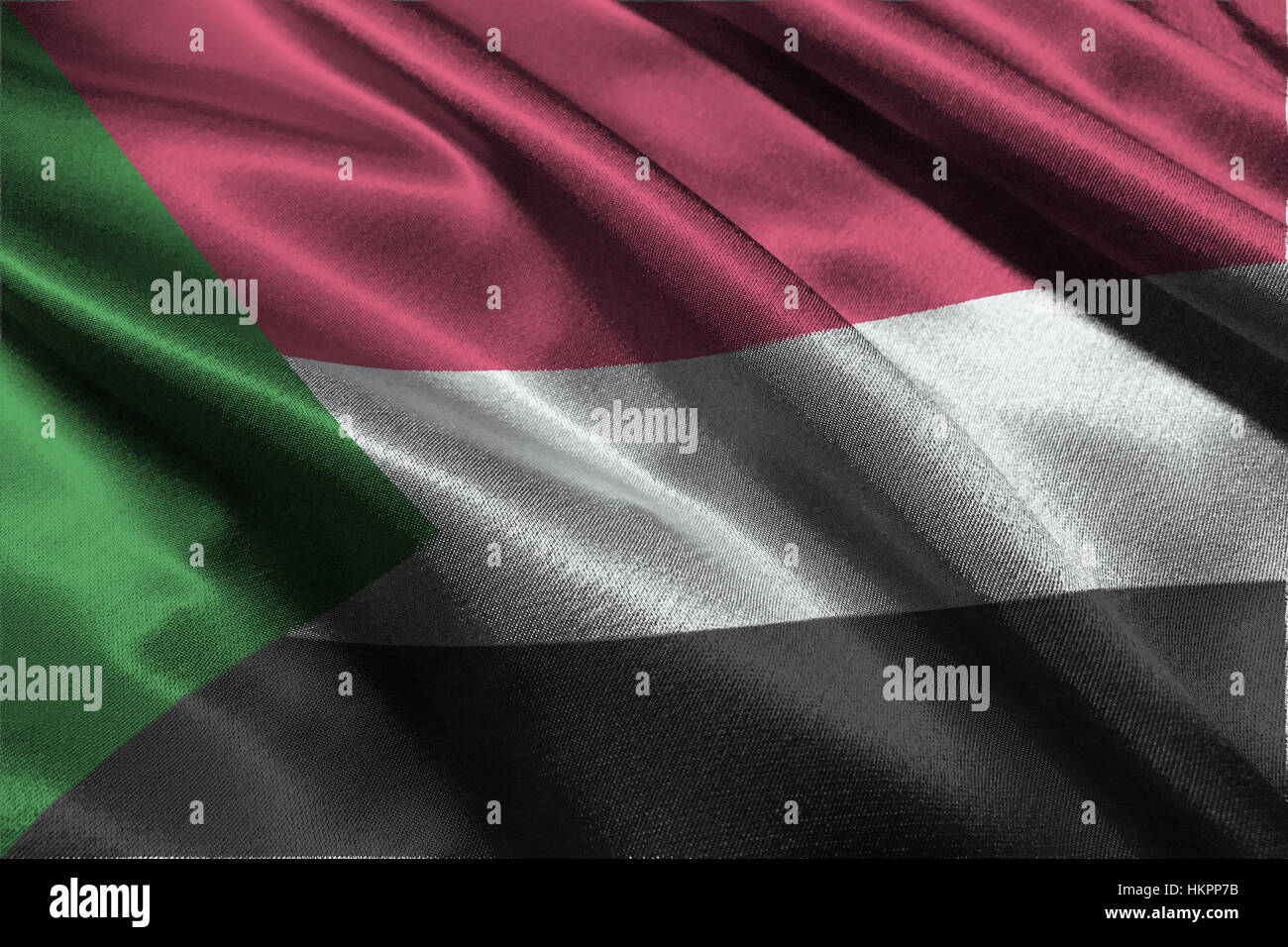 Sudan flag ,Sudan national flag 3D illustration symbol Stock Photo
