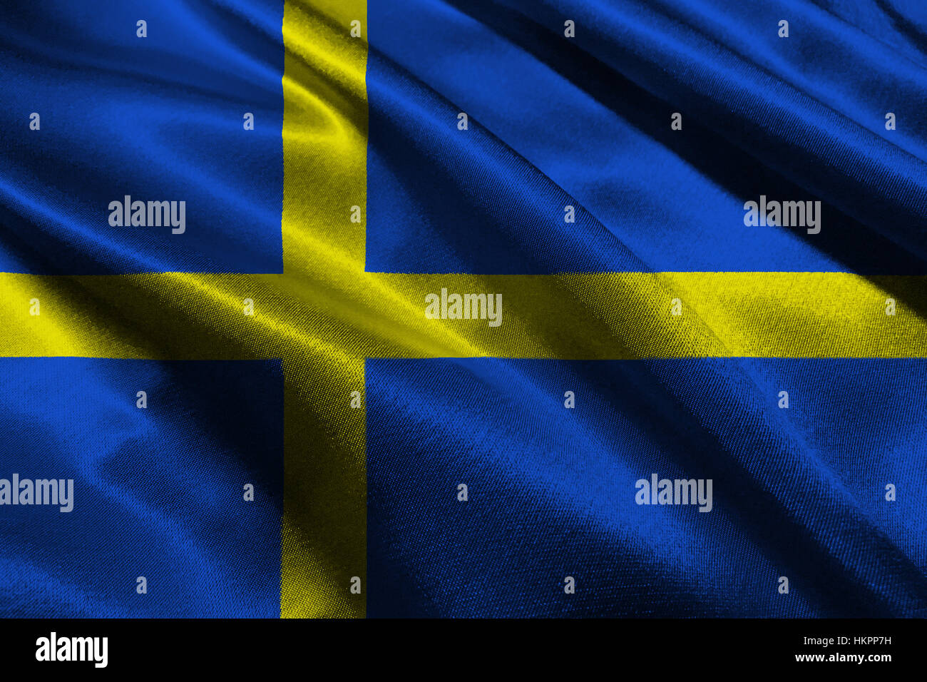 Sweden national flag 3D illustration symbol. Sweden flag Stock Photo