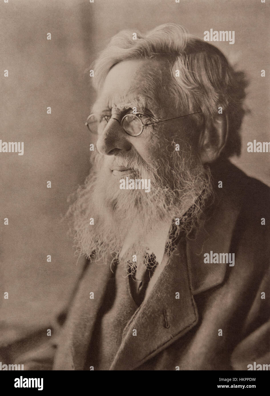 Alfred Russel Wallace, co-developer of the theory of evolution by natural selection, in a portrait by Emil Otto Hoppé, c1910 (published 1912). Stock Photo