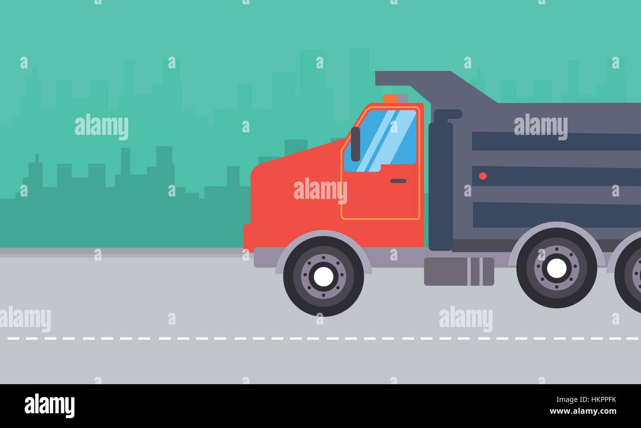 Illustration of dump truck landscape Stock Vector Image & Art - Alamy