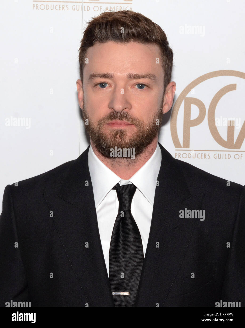 Justin Timberlake arrives at the 28th Annual Producers Guild Awards at The Beverly Hilton Hotel in Beverly Hills, California on January 28, 2017. Stock Photo