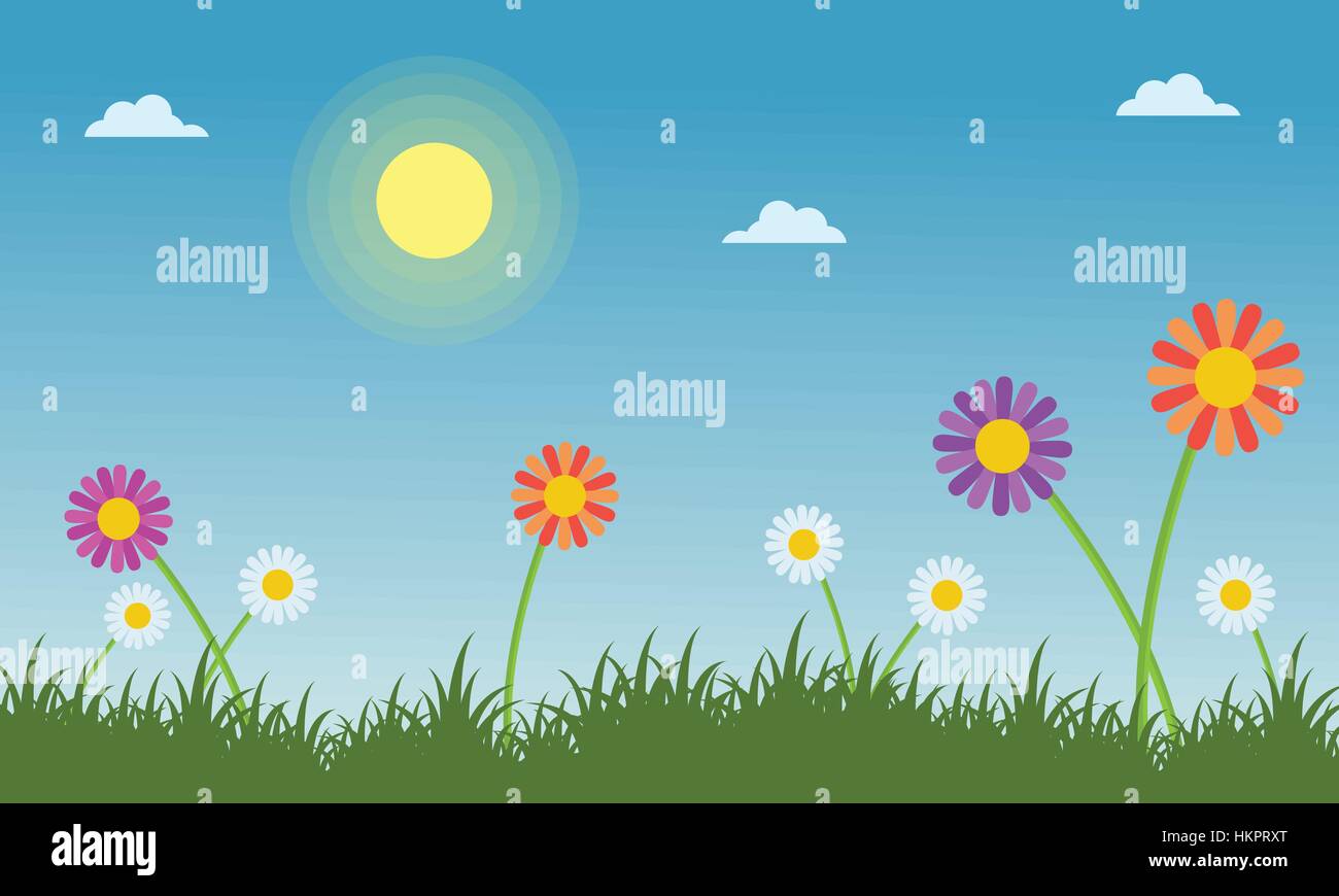 Flower at spring beauty landscape Stock Vector Image & Art - Alamy