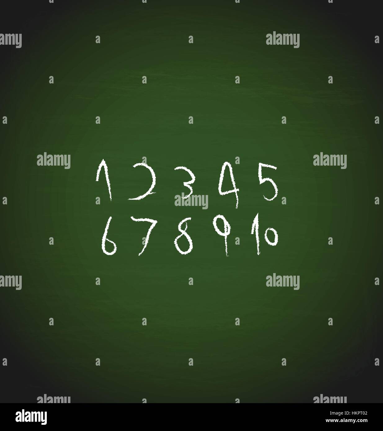 Chalk hand drawing Numbers design, vector illustration Stock Vector