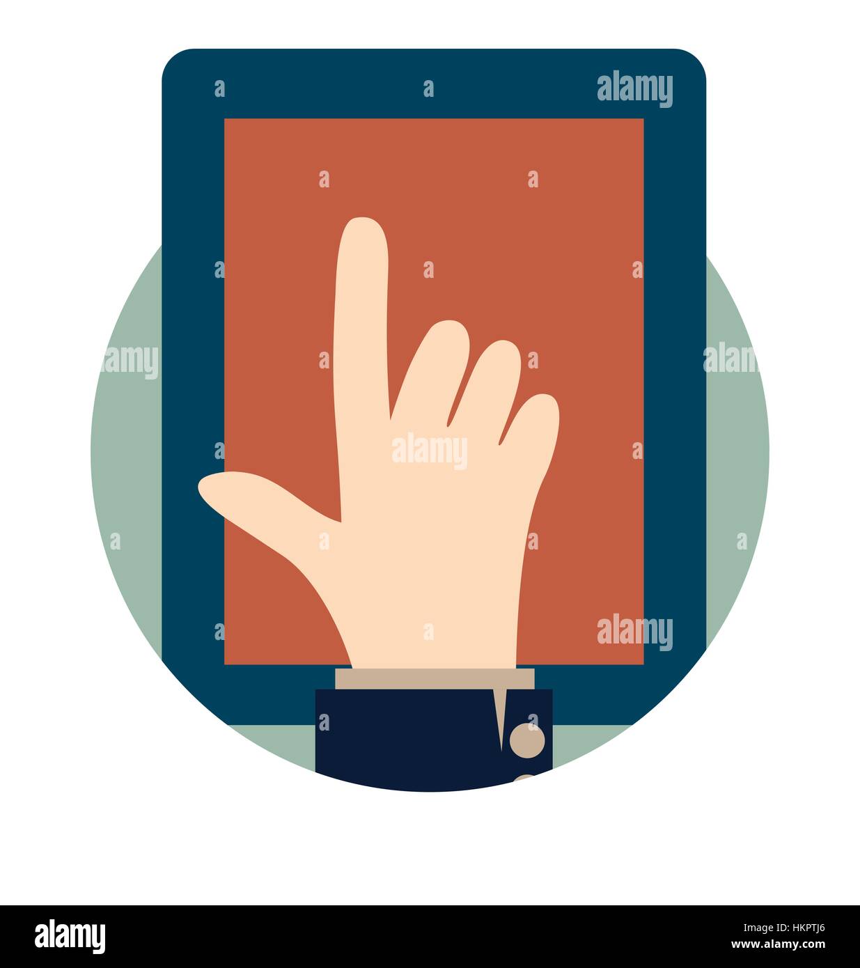 Hand touch pda icon Cut Out Stock Images & Pictures - Alamy