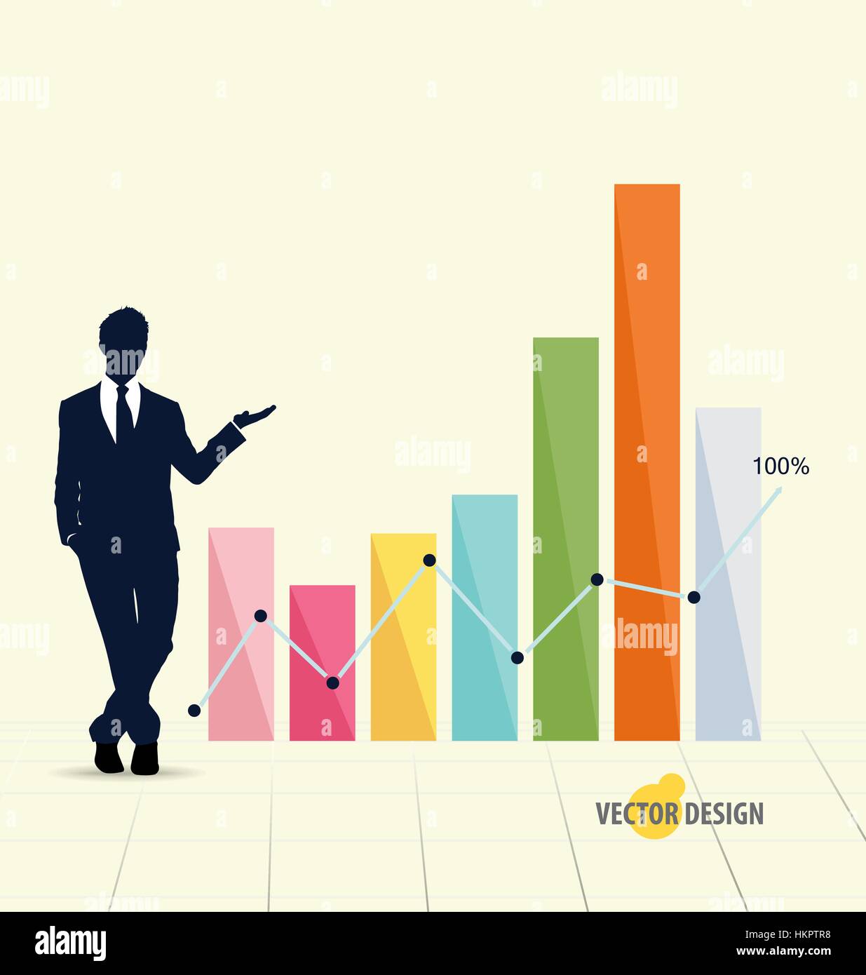 Businessman showing graph. Vector illustration Stock Vector Image & Art ...
