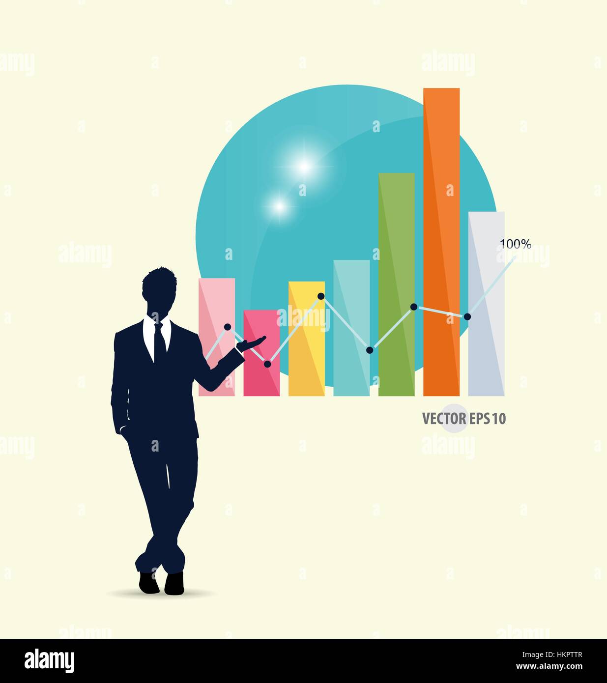 Businessman showing graph. Vector illustration Stock Vector Image & Art ...