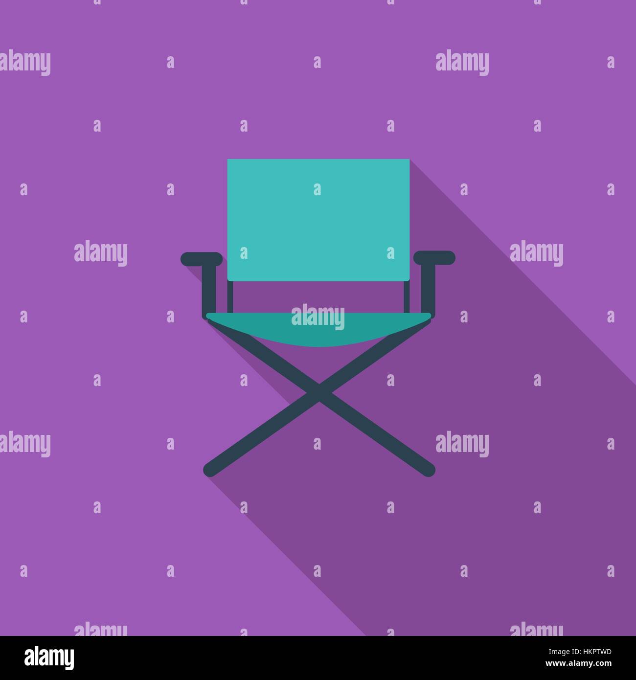 Camping chair icon. Flat vector related icon with long shadow for web ...