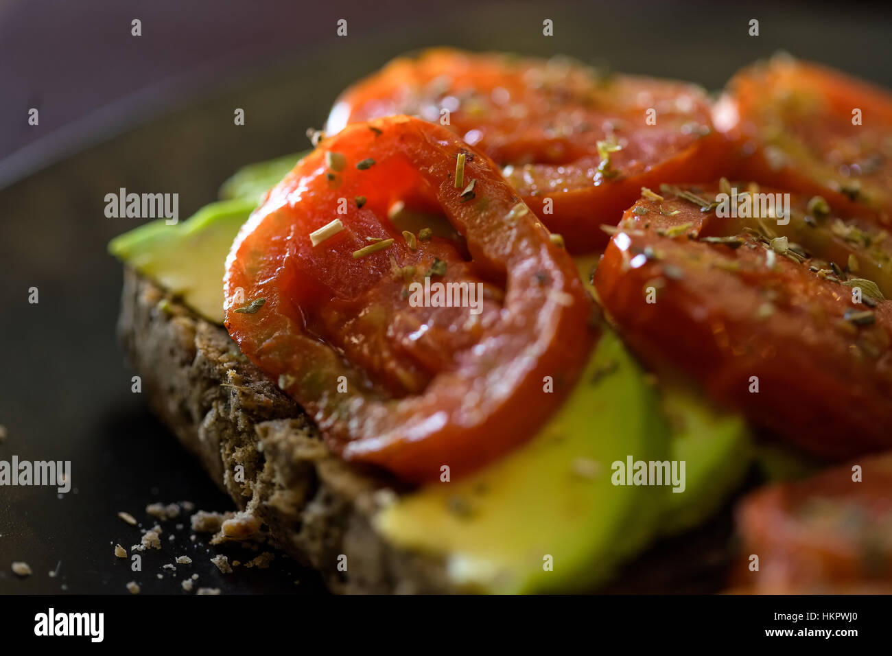 Brown rice bread sandwich with avocado Stock Photo - Alamy