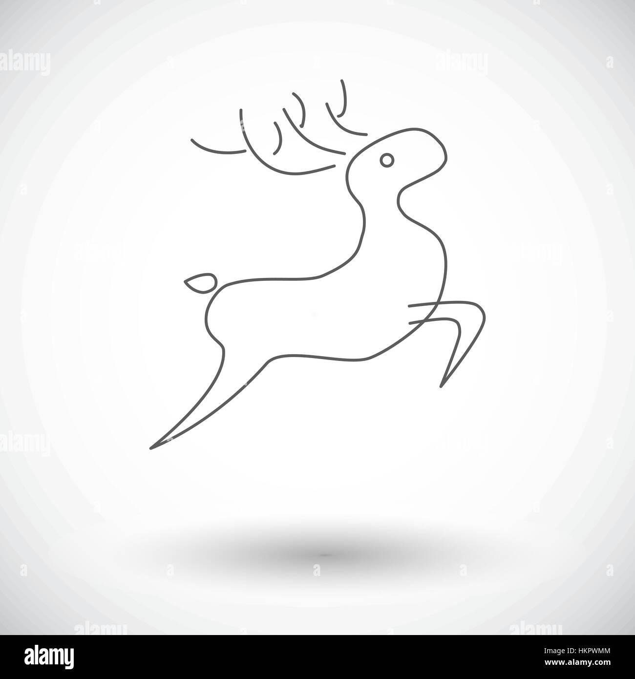 Deer. Single flat icon on white background. Vector illustration Stock ...
