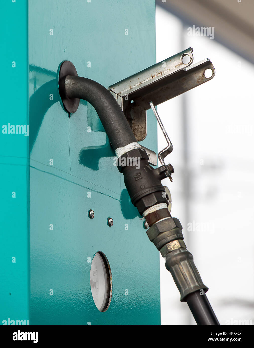 Filling station with pumps. Fuel dispensers LPG. Stock Photo