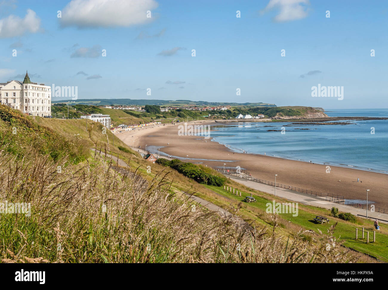 The North Beach of Scarborough on the North Sea coast of North Yorkshire, England Stock Photo
