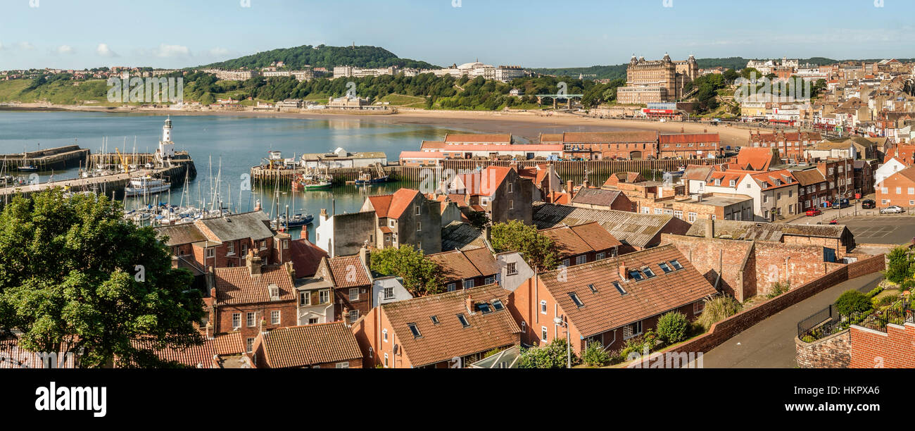 Habor of Scarborough on the North Sea coast of North Yorkshire, England Stock Photo