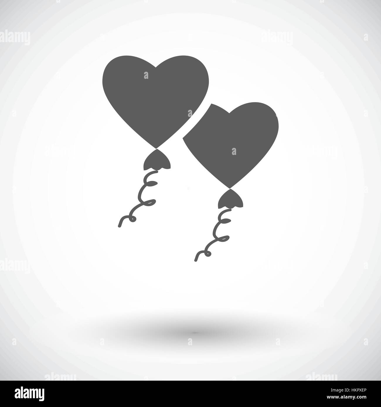 Heart balloon. Single flat icon on white background. Vector ...