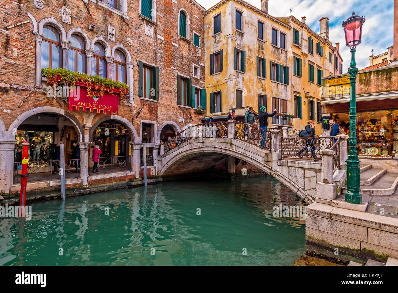 Italy Veneto Venice - Bridges - Sestiere Cannaregio - Ponte SS. Apostoli Stock Photo