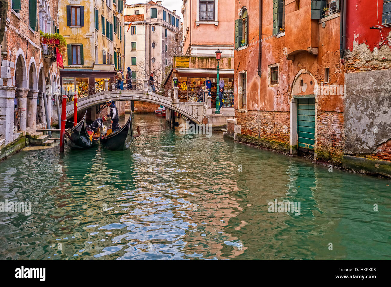 Italy Veneto Venice - Bridges - Sestiere Cannaregio - Ponte SS. Apostoli Stock Photo
