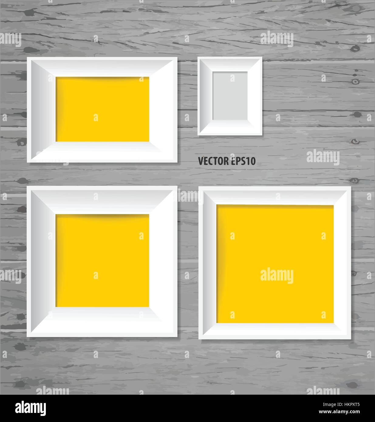 White modern frames on the wood wall, vector illustration Stock Vector ...