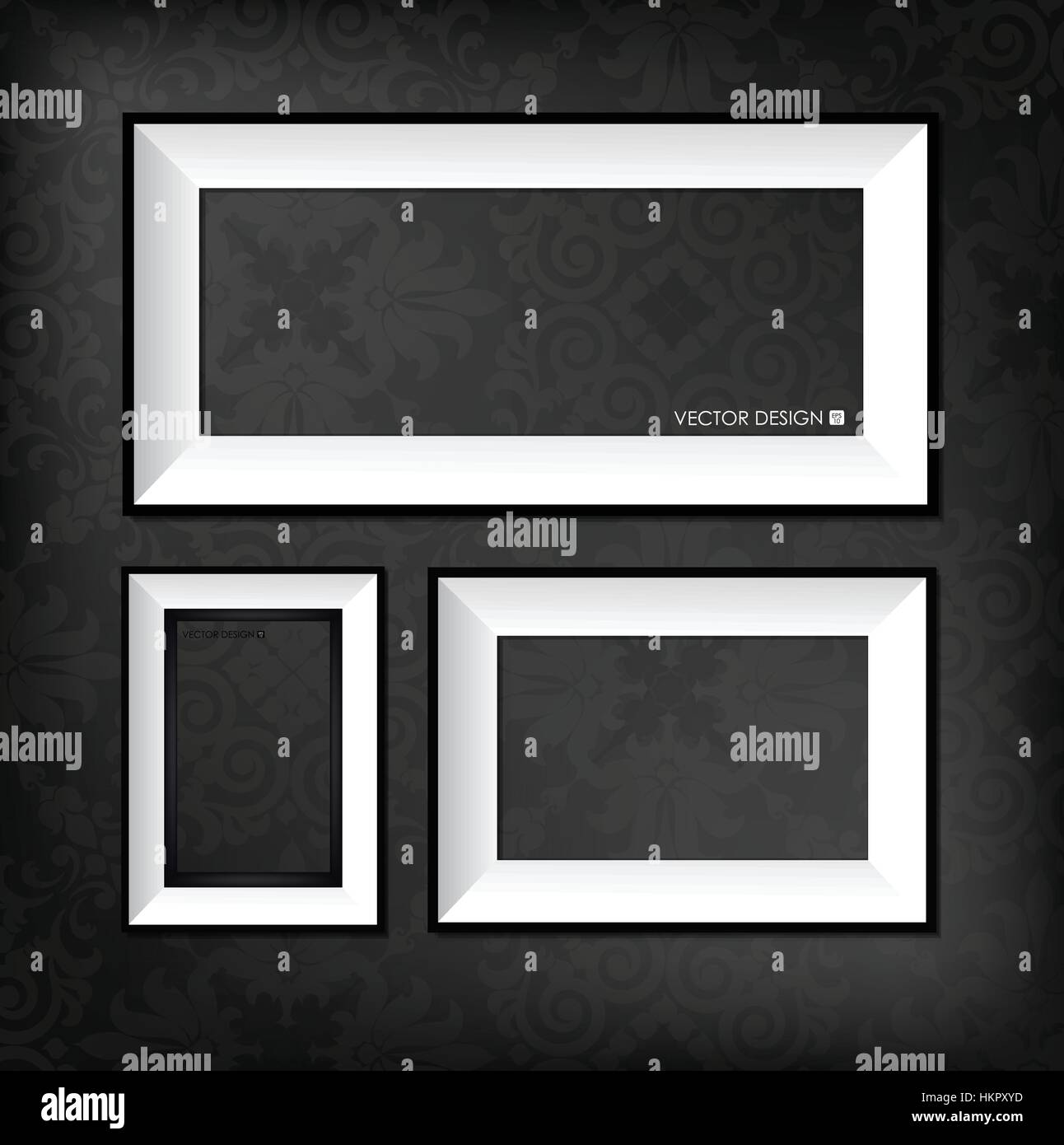 The modern frames on the dark wallpaper, vector illustration Stock