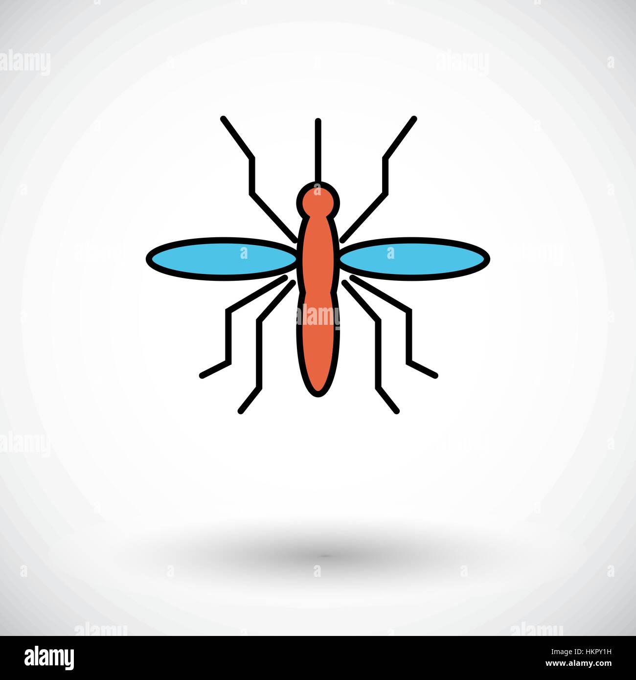 Mosquito. Flat icon on the white background for web and mobile applications. Vector illustration. Stock Vector
