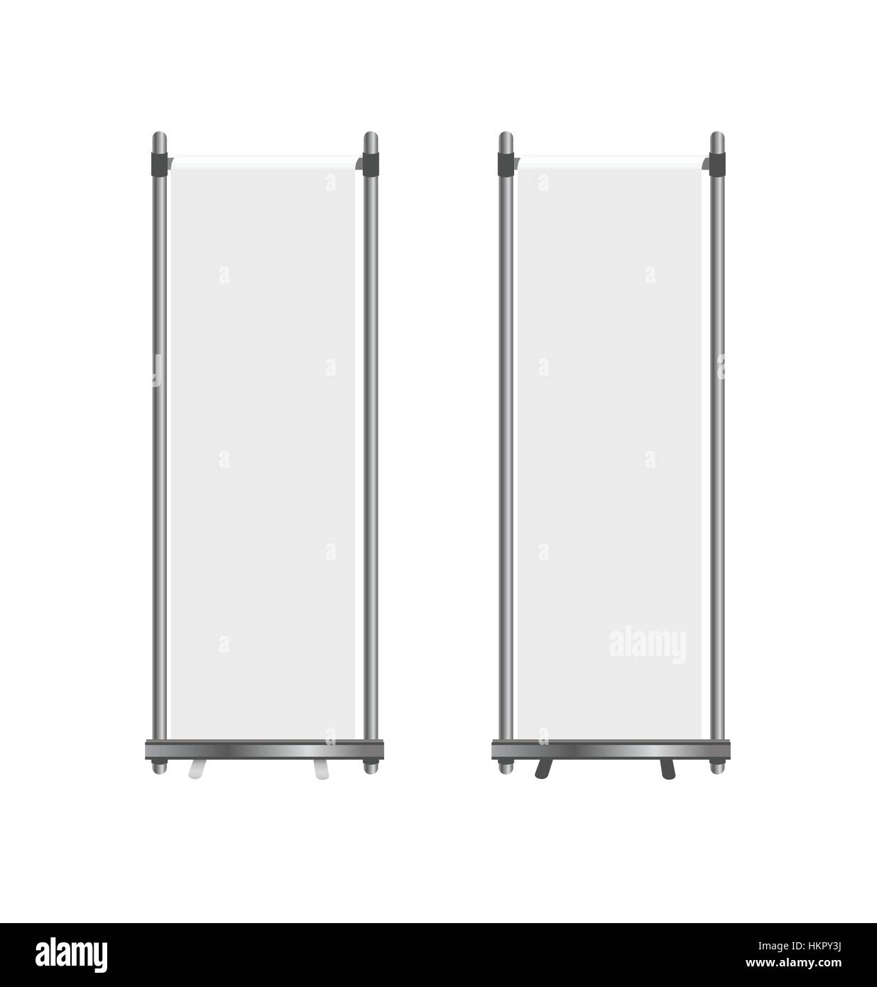 Blank Roll Up Banner Display Vector Illustration Stock Vector Image