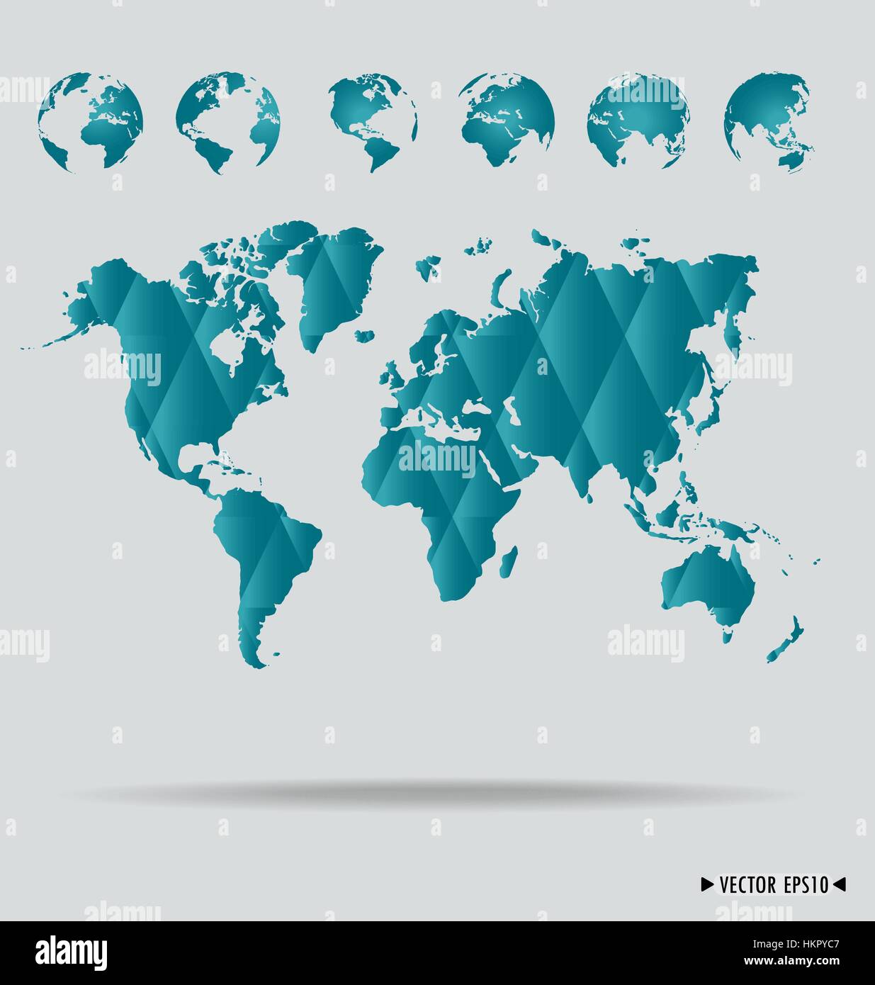 World map and earth globes. Vector illustration Stock Vector Image ...