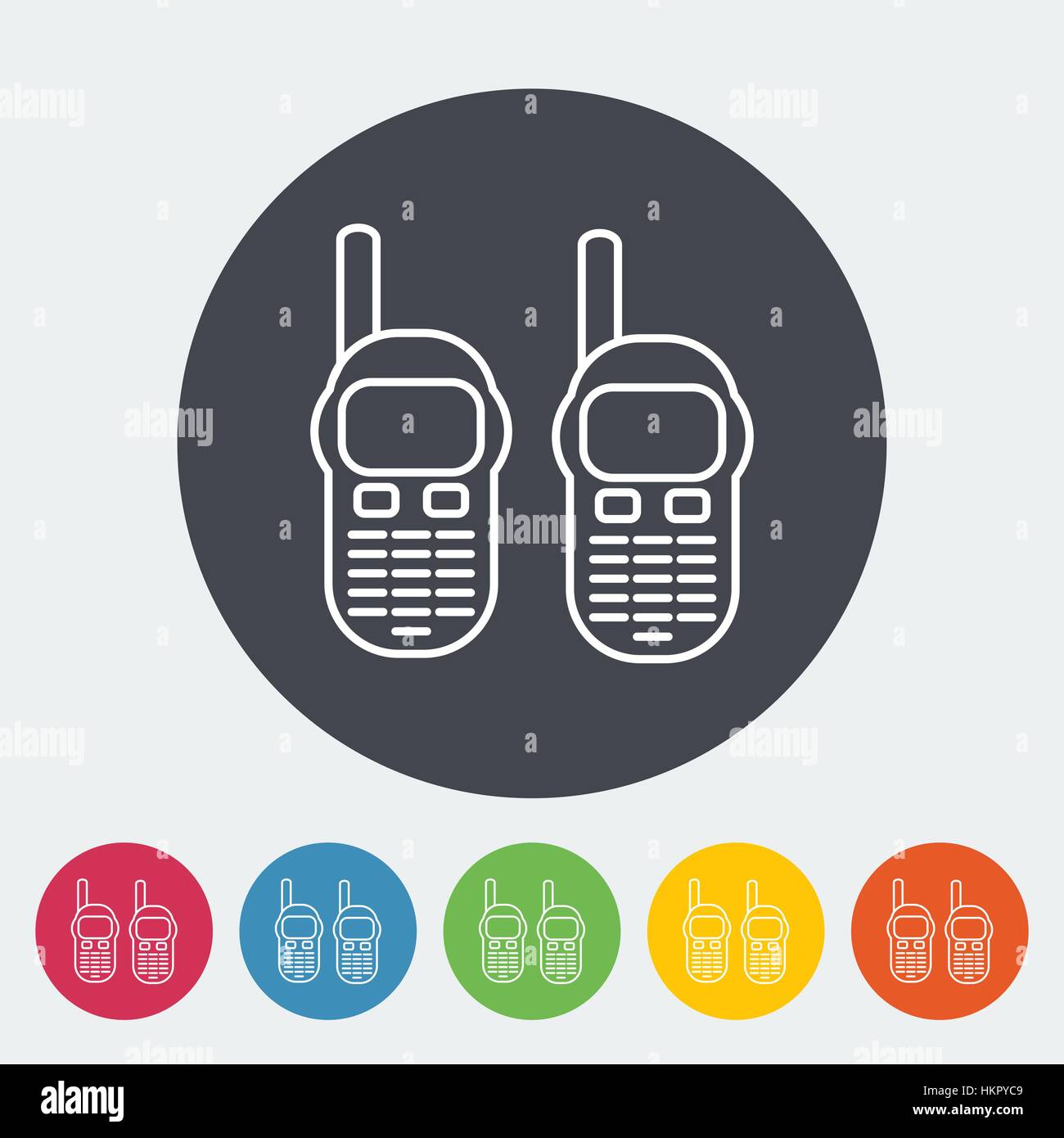 Portable radio. Single flat icon on the circle. Vector illustration ...