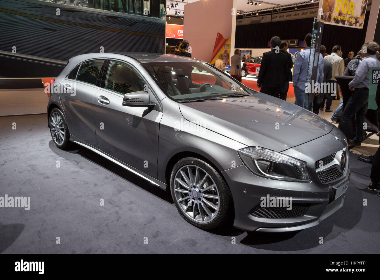 AMSTERDAM - APRIL 16, 2015: Mercedes-Benz A-Class car at the AutoRAI 2015 Stock Photo