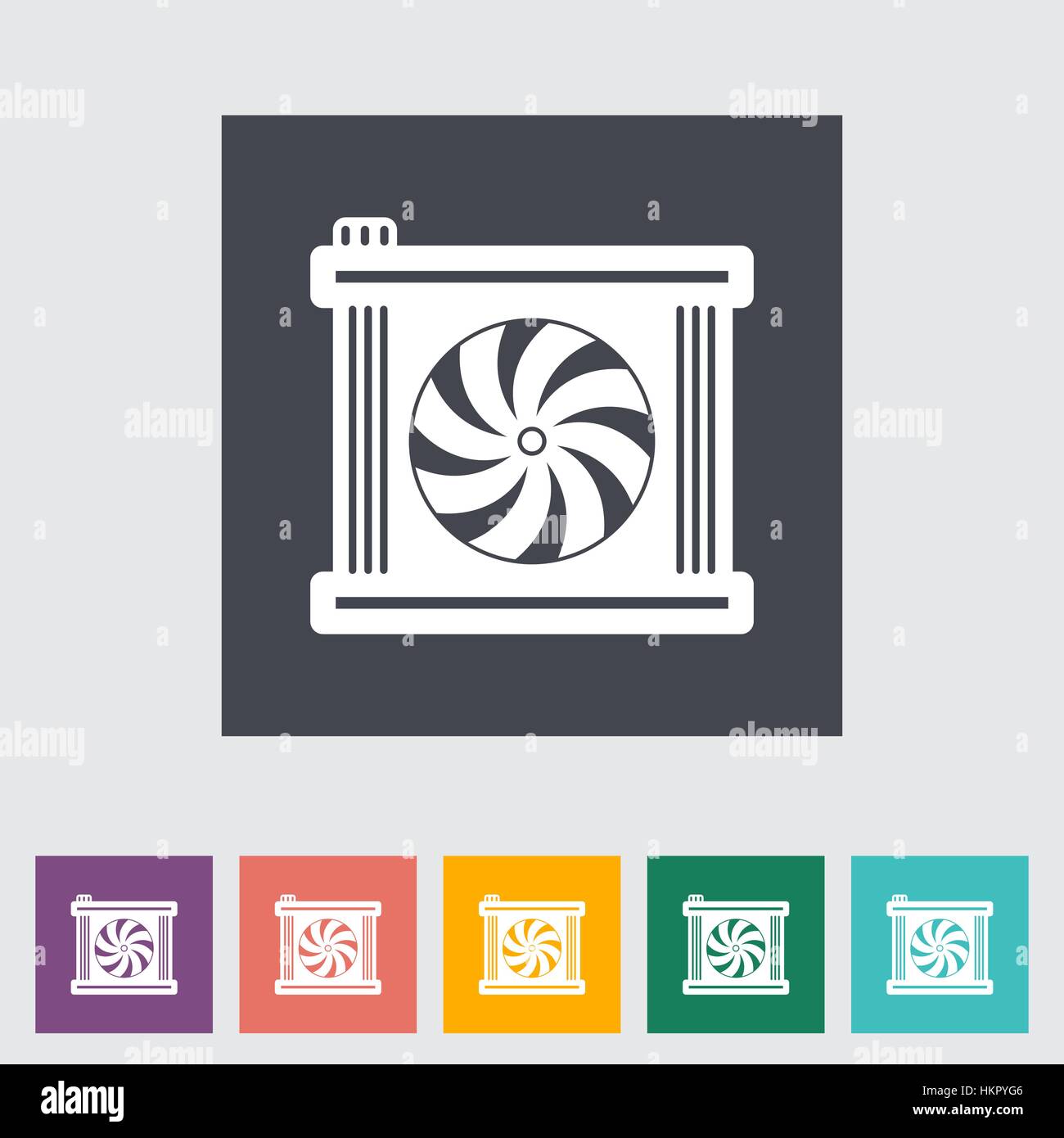 Radiator fan flat icon. Vector illustration Stock Vector Image & Art ...