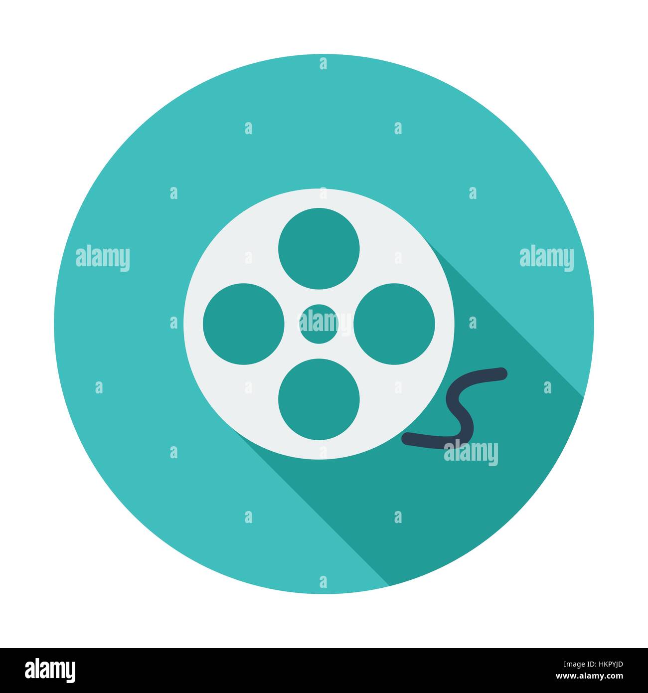 Icon reel of film. Single flat color icon. Vector illustration. Stock Vector