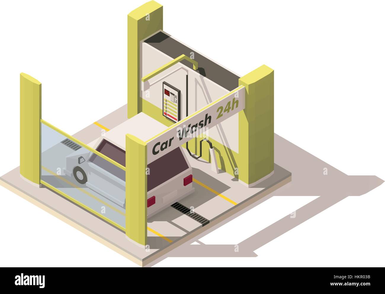 Vector isometric low poly car wash icon Stock Vector Image & Art - Alamy