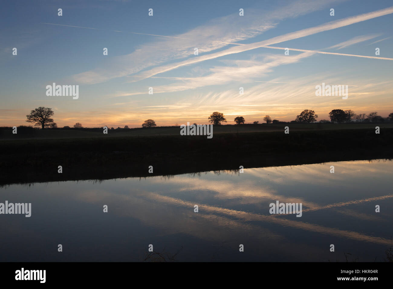 Cheshire Rivers River Dee, Cheshire, England. Picturesque autumnal view of the River ...