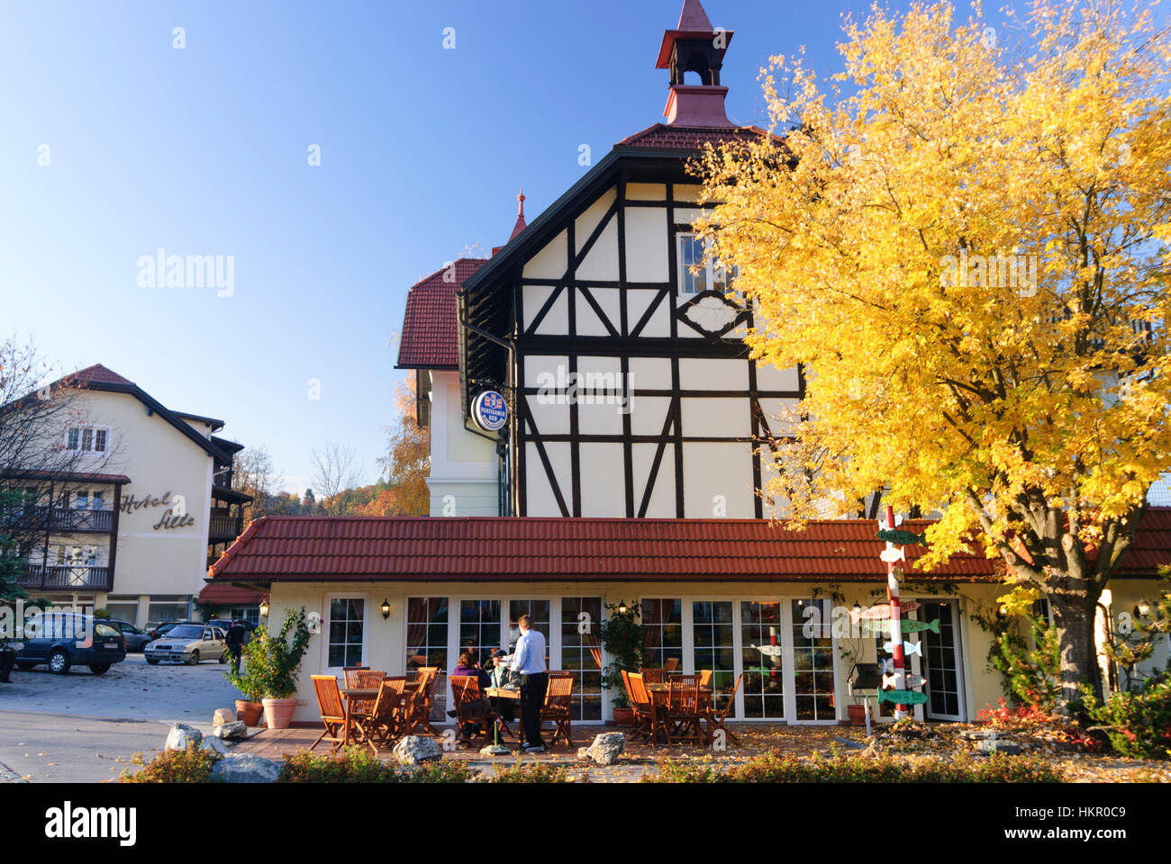 Reifnitz: lake restaurant at Wörther lake (Lake Wörth), , Kärnten, Carinthia, Austria Stock Photo