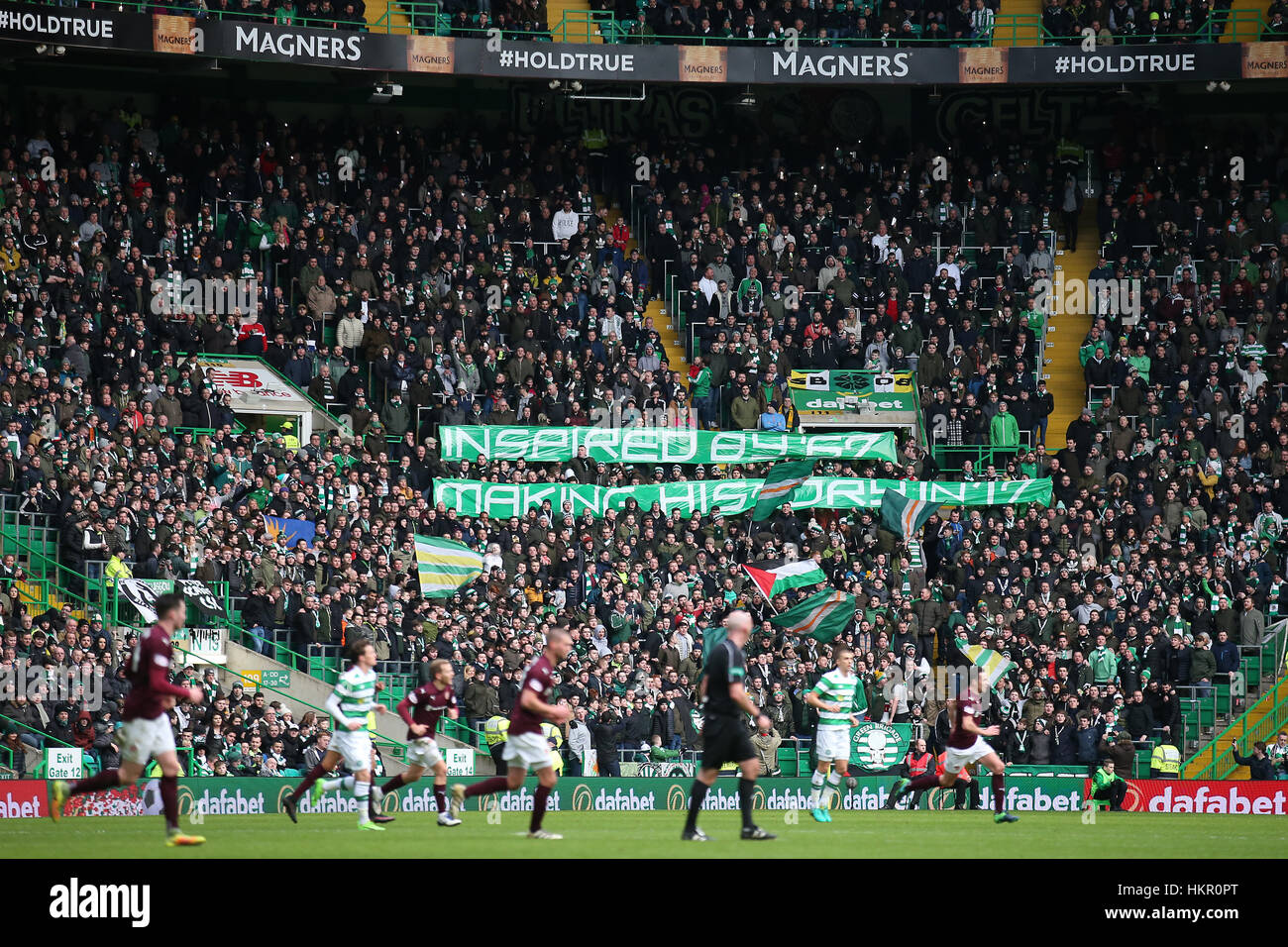 A general view of Celtic supporters in the stands during the Ladbrokes  Scottish Premiership match at Celtic Park, Glasgow Stock Photo - Alamy