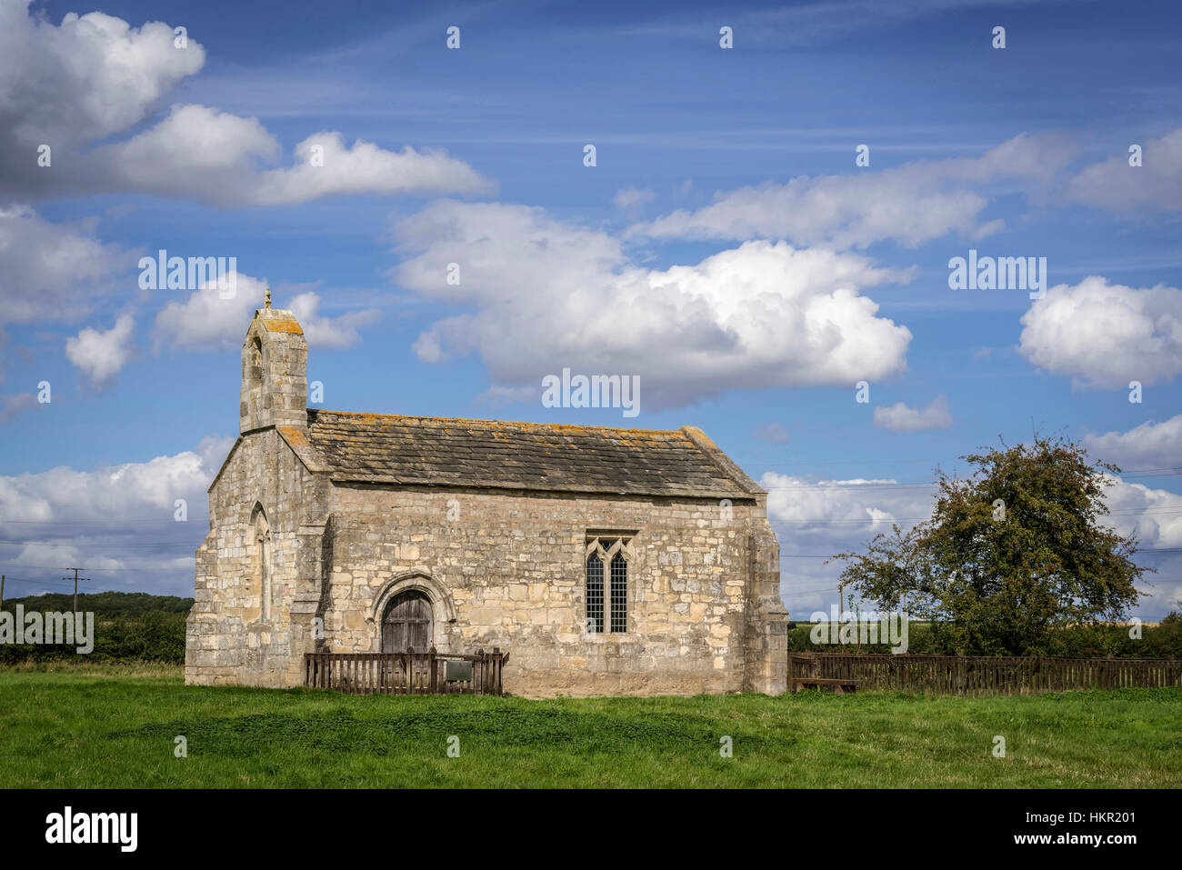 St Mary's Church, Lead, near Saxton North Yorkshire England, a Grade II* listed building. The chapel stands close to the site of the battle of Towton  Stock Photo