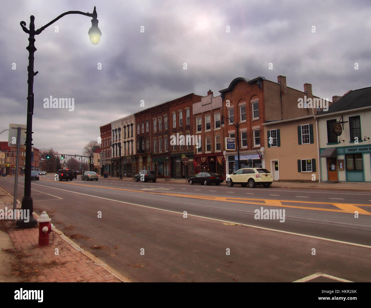 Waterloo, New York, USA. January 11, 2017. View of the village center