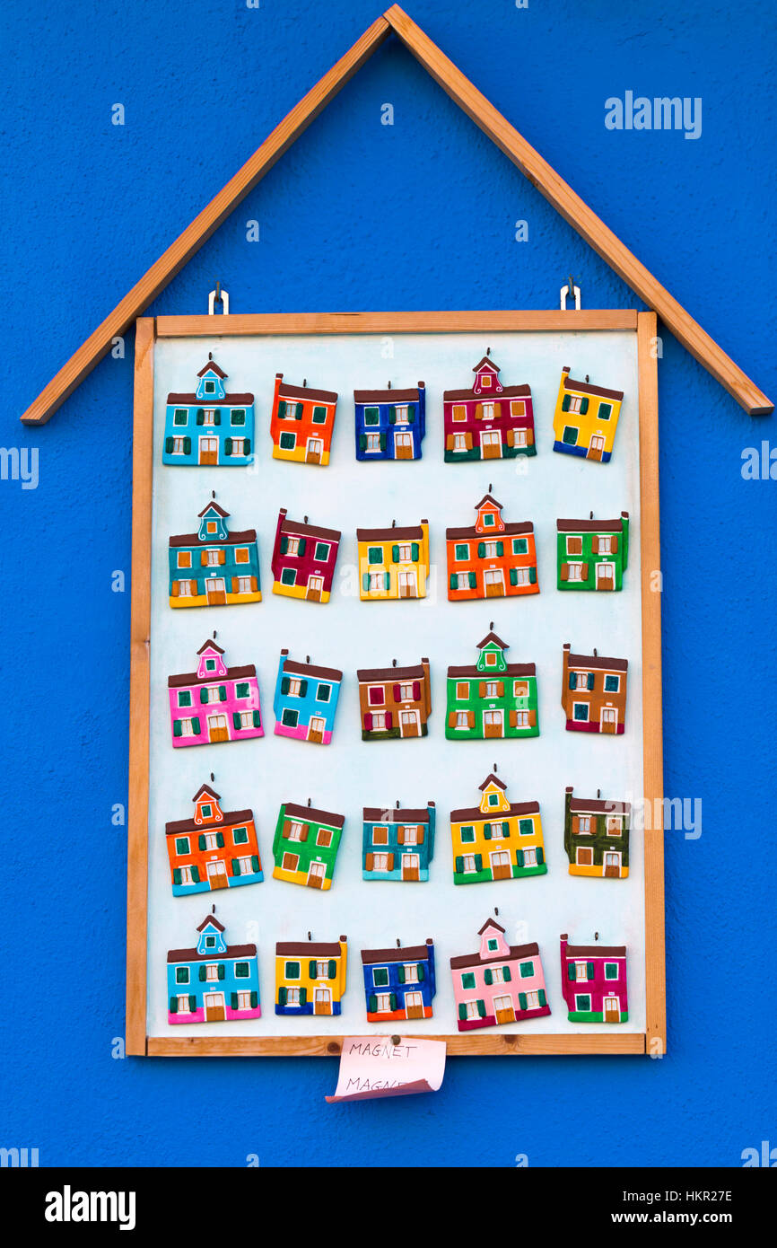 Magnets For Sale Of Miniature Houses Showing Bright Colors Of