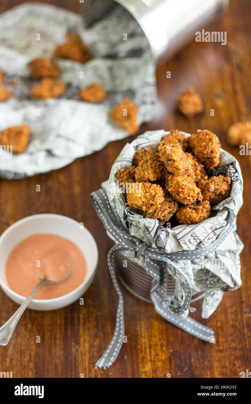 Homemade Crispy Popcorn Chicken Stock Photo Alamy