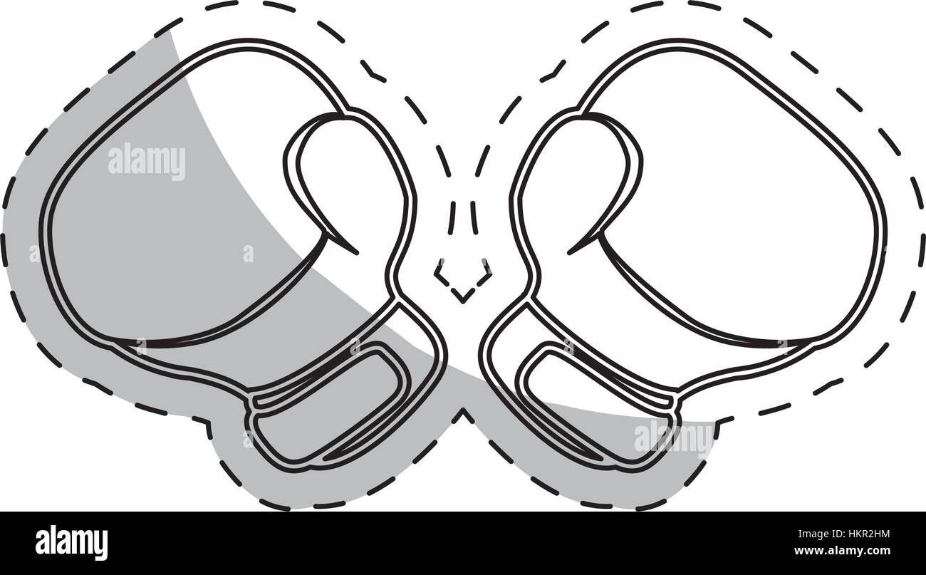 Contour boxing gloves icon image, vector illustration design Stock Vector