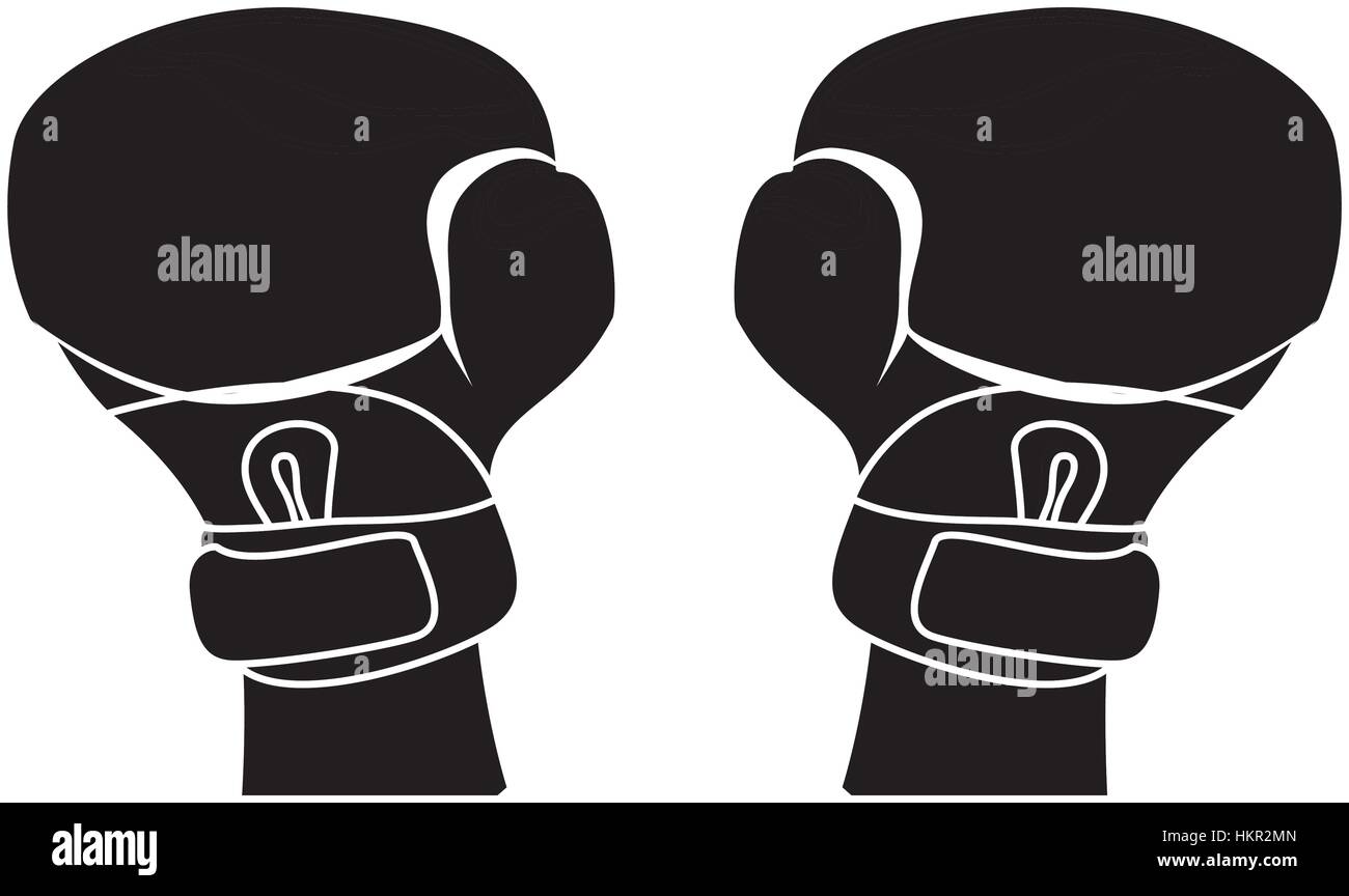 black boxing gloves icon image, vector illustration design Stock Vector