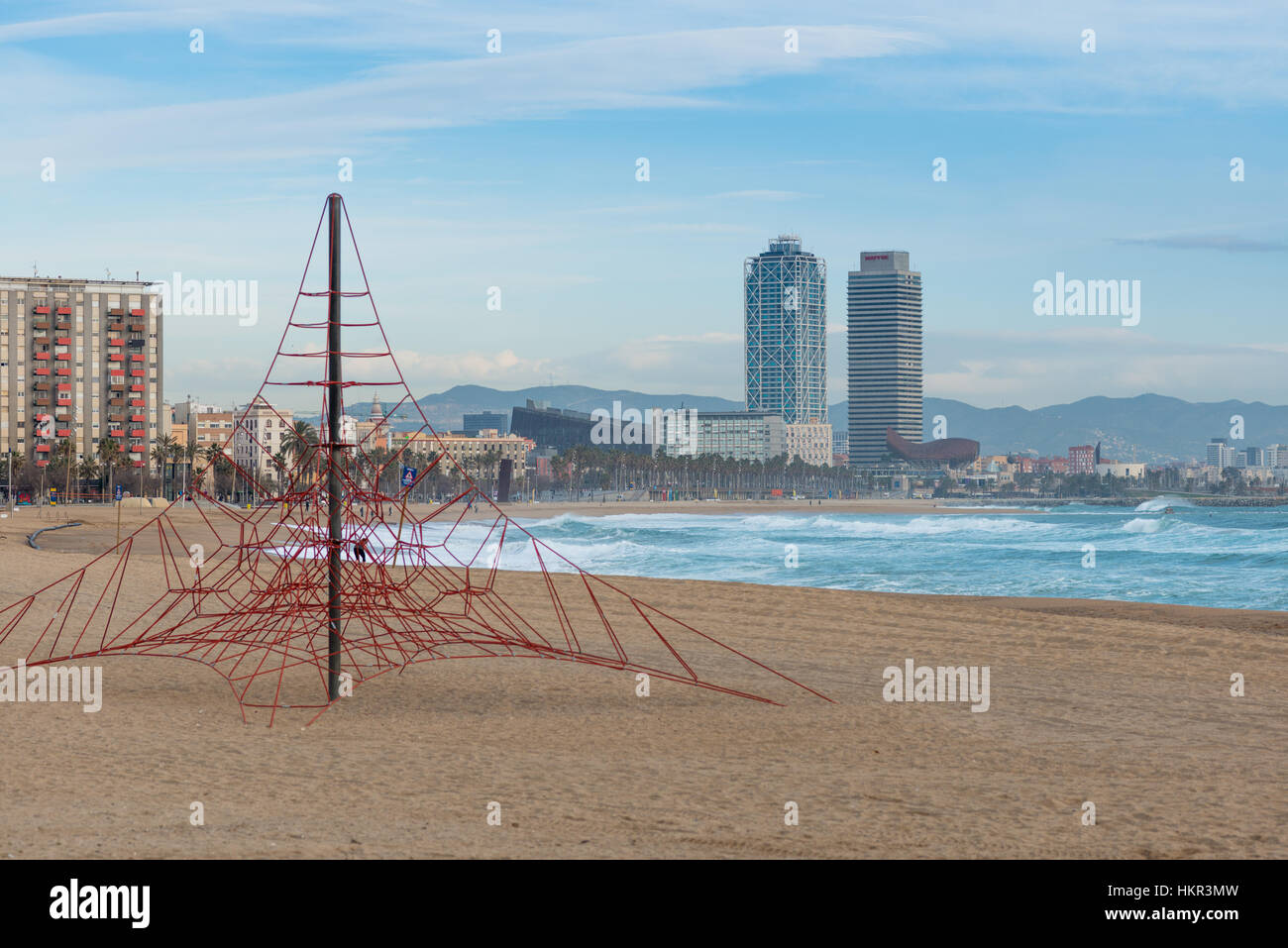 Barcelona beach. Catalonia, Spain. Stock Photo