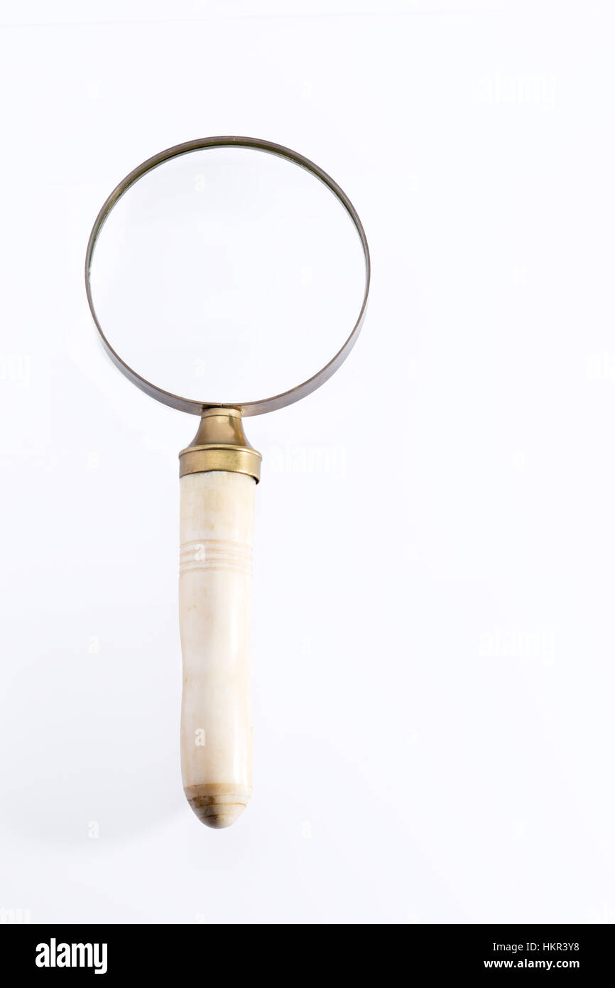 beautiful magnifying glass with brass around the lens Stock Photo Alamy