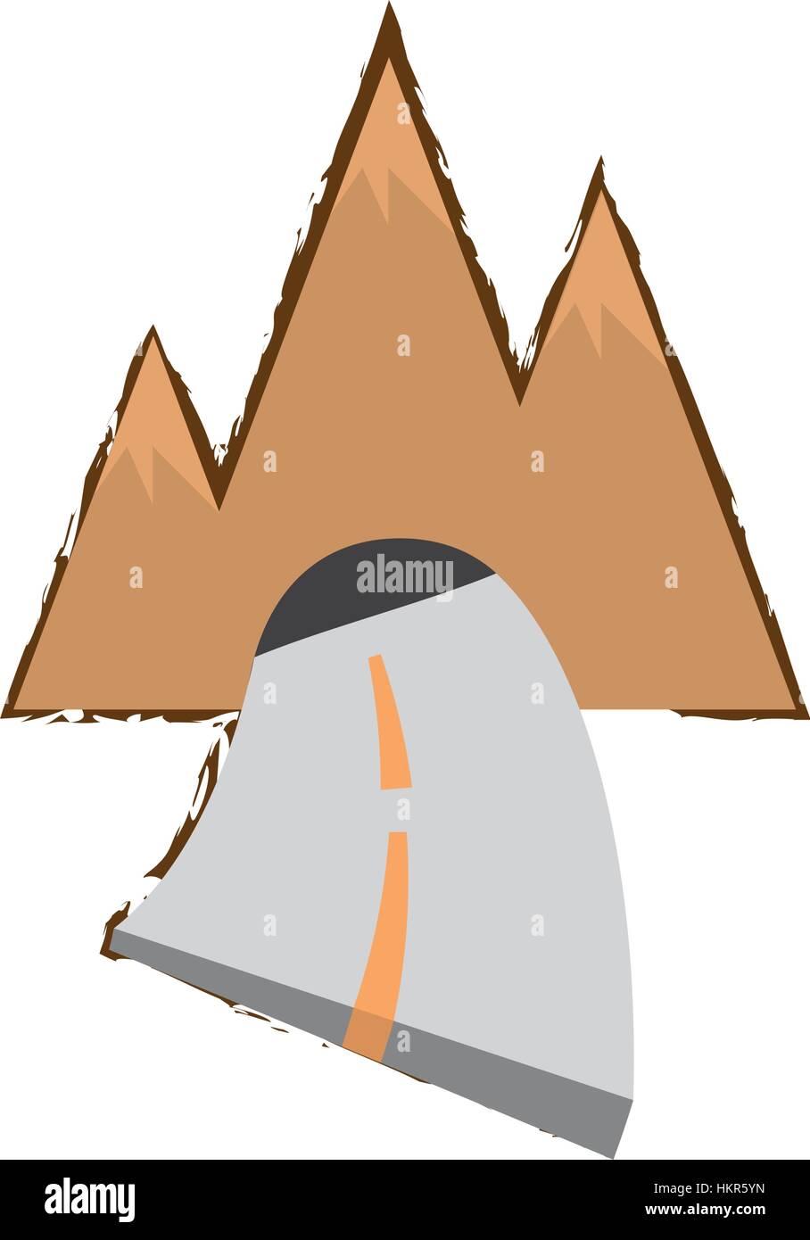 mountain with tunnel road travel color sketch Stock Vector Image & Art ...