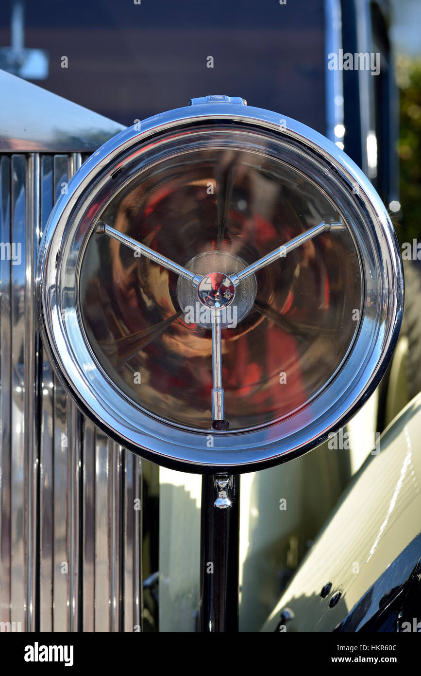 Headlight of a 1934 Rolls Royce 20/25 Stock Photo