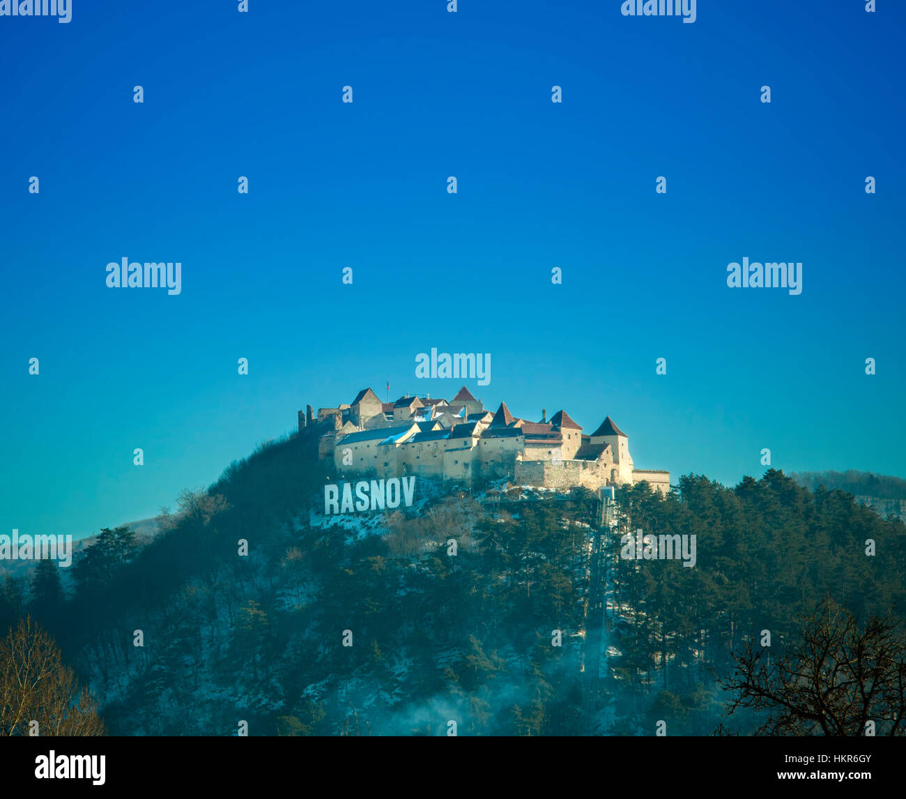 Rasnov castle and fortress in Romania Stock Photo