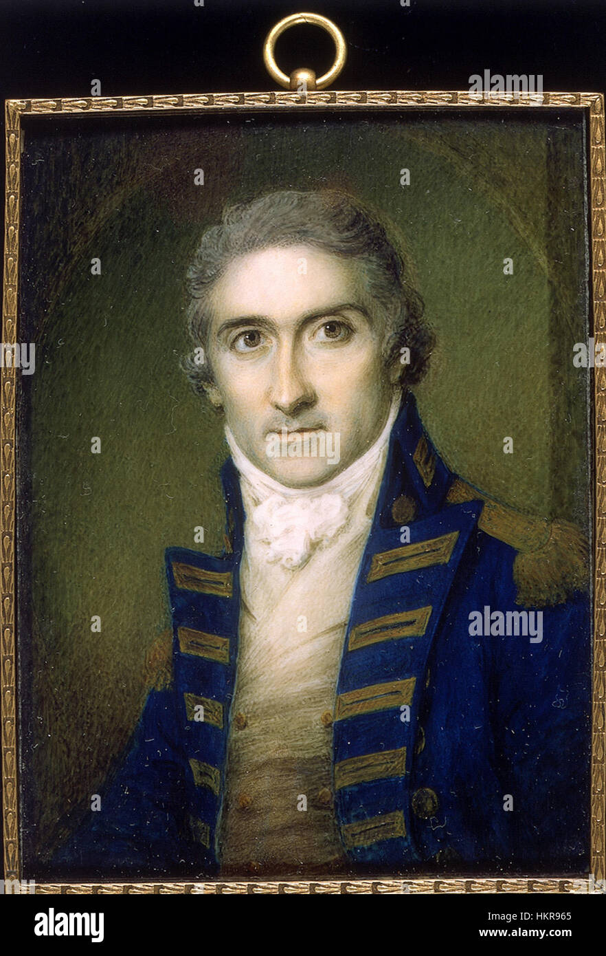 This portrait of Captain Edward Riou depicts the British naval officer ...