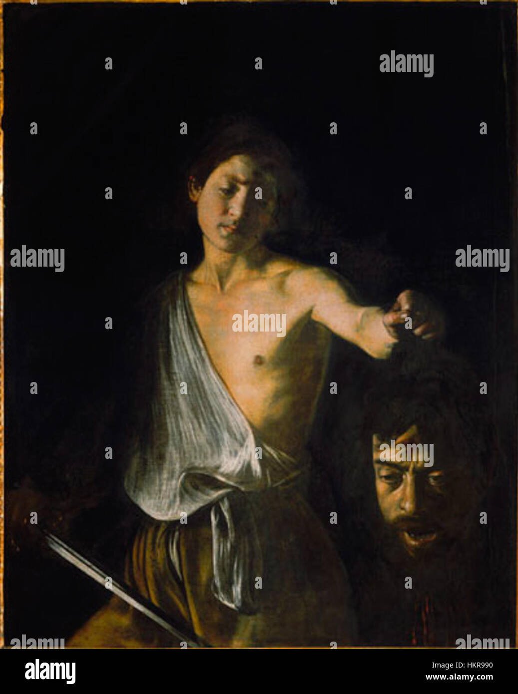 Artery8 Caravaggio David With Head Goliath Religious Painting Art Print Framed Poster Wall Decor 12x16 inch Pittura Manifesto Parete