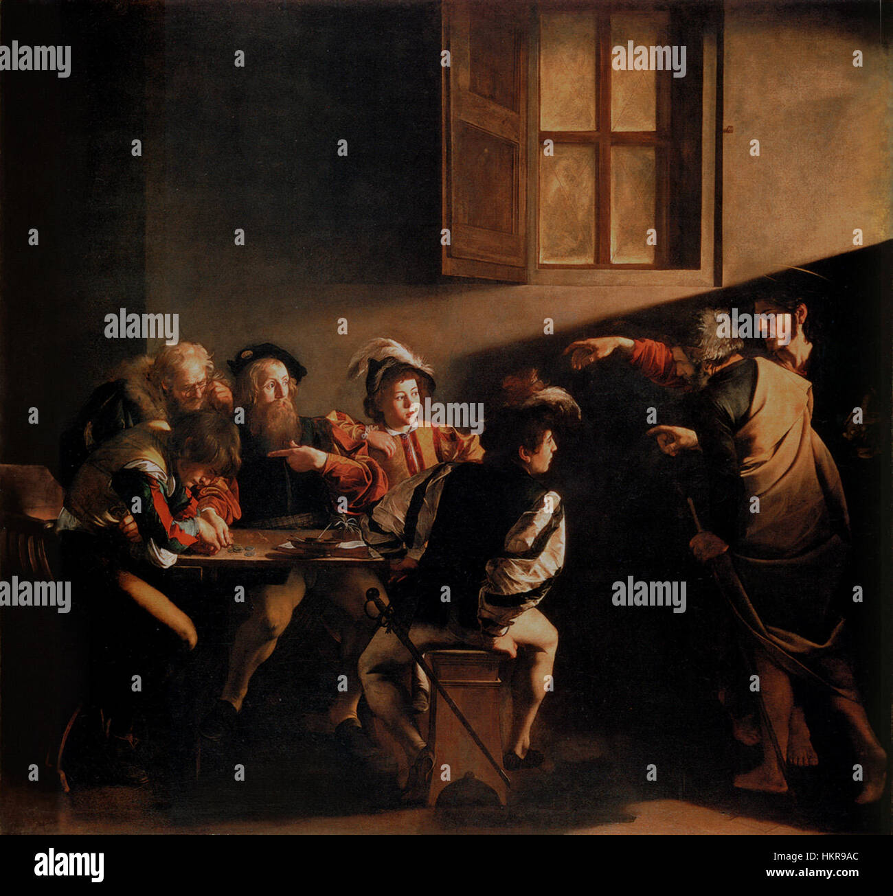 Caravaggio, Michelangelo Merisi da The Calling of Saint Matthew 15991600 (hi res Stock
