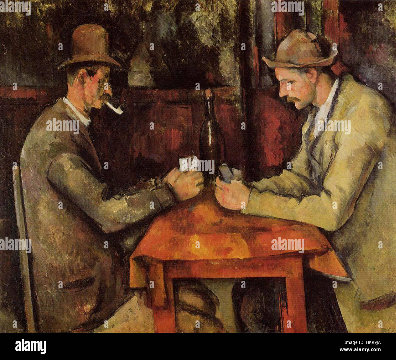 Card Players-Paul Cezanne Stock Photo