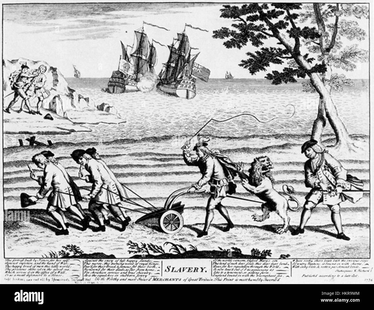 Caricature Slavery 1738 Stock Photo
