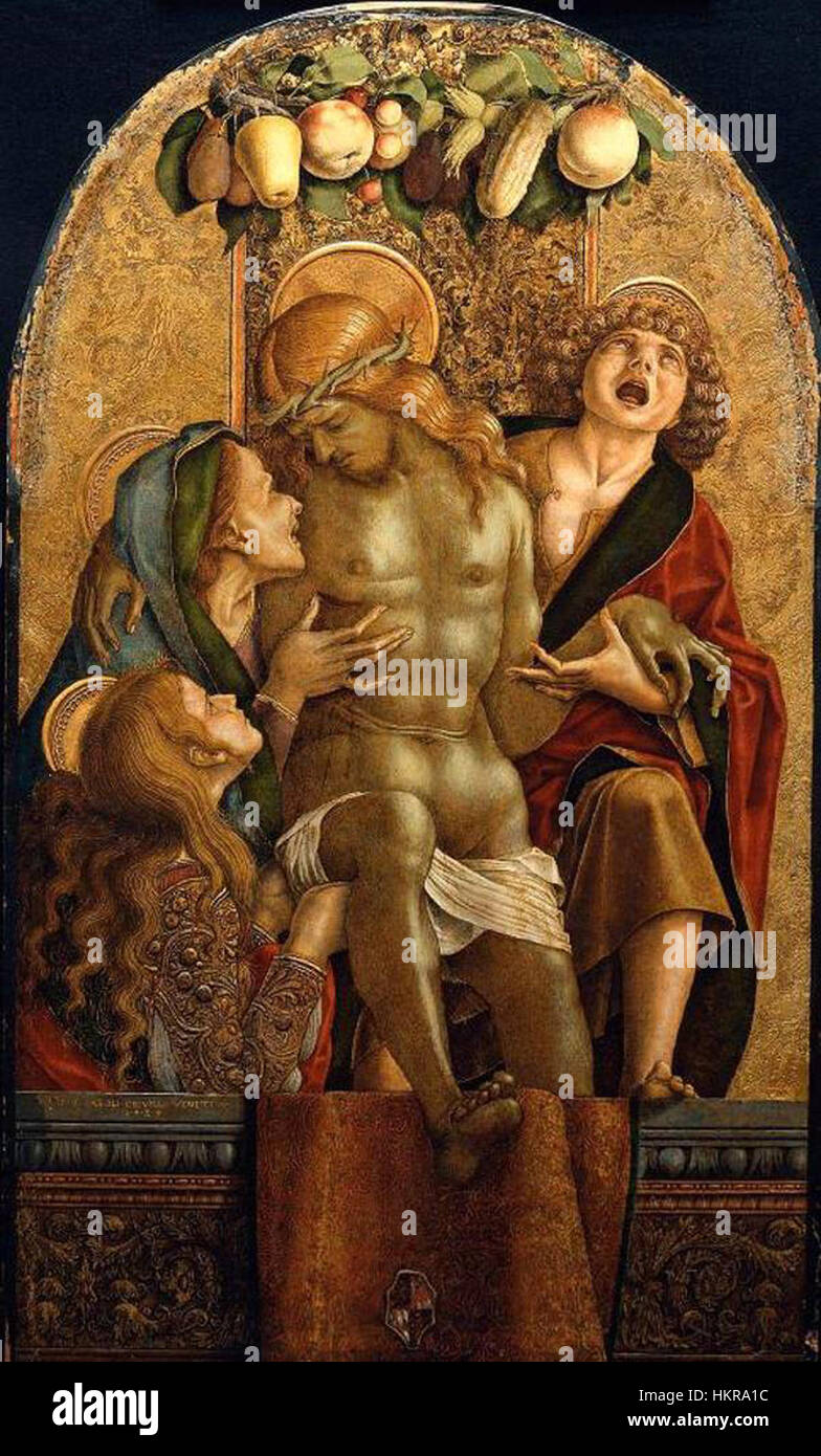 Carlo Crivelli - Lamentation over the Dead Christ - WGA5784 Stock Photo